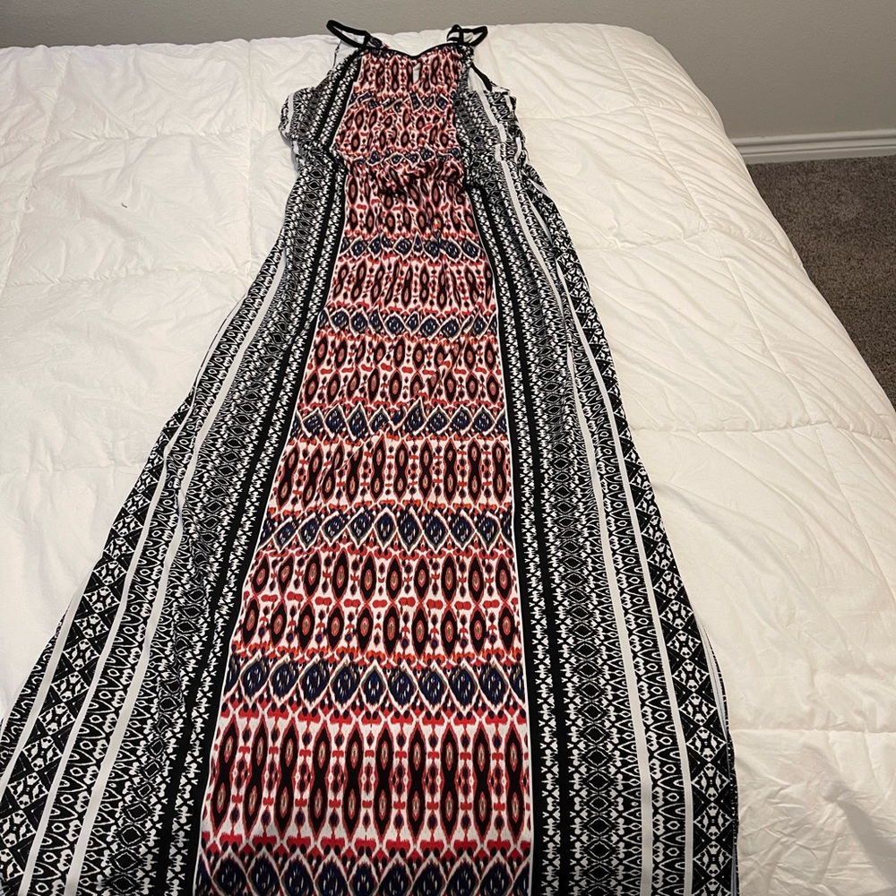 Halter top maxi dress swim coverup